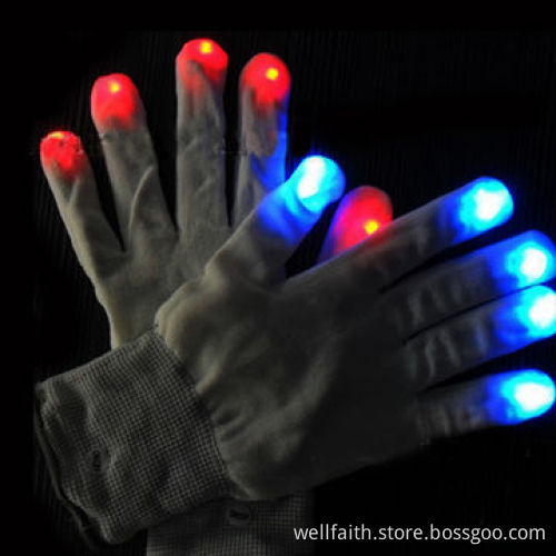 Flashing Gloves Glow 7 Mode LED Rave Light Finger Lighting MittNew